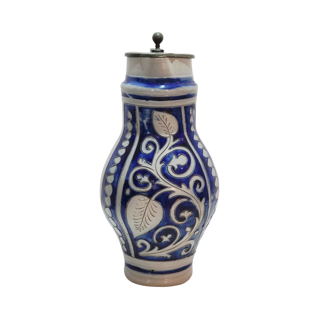 Early Stoneware Stein, German Beer Stein, Floral Scratch Design Stein (1 of 8)