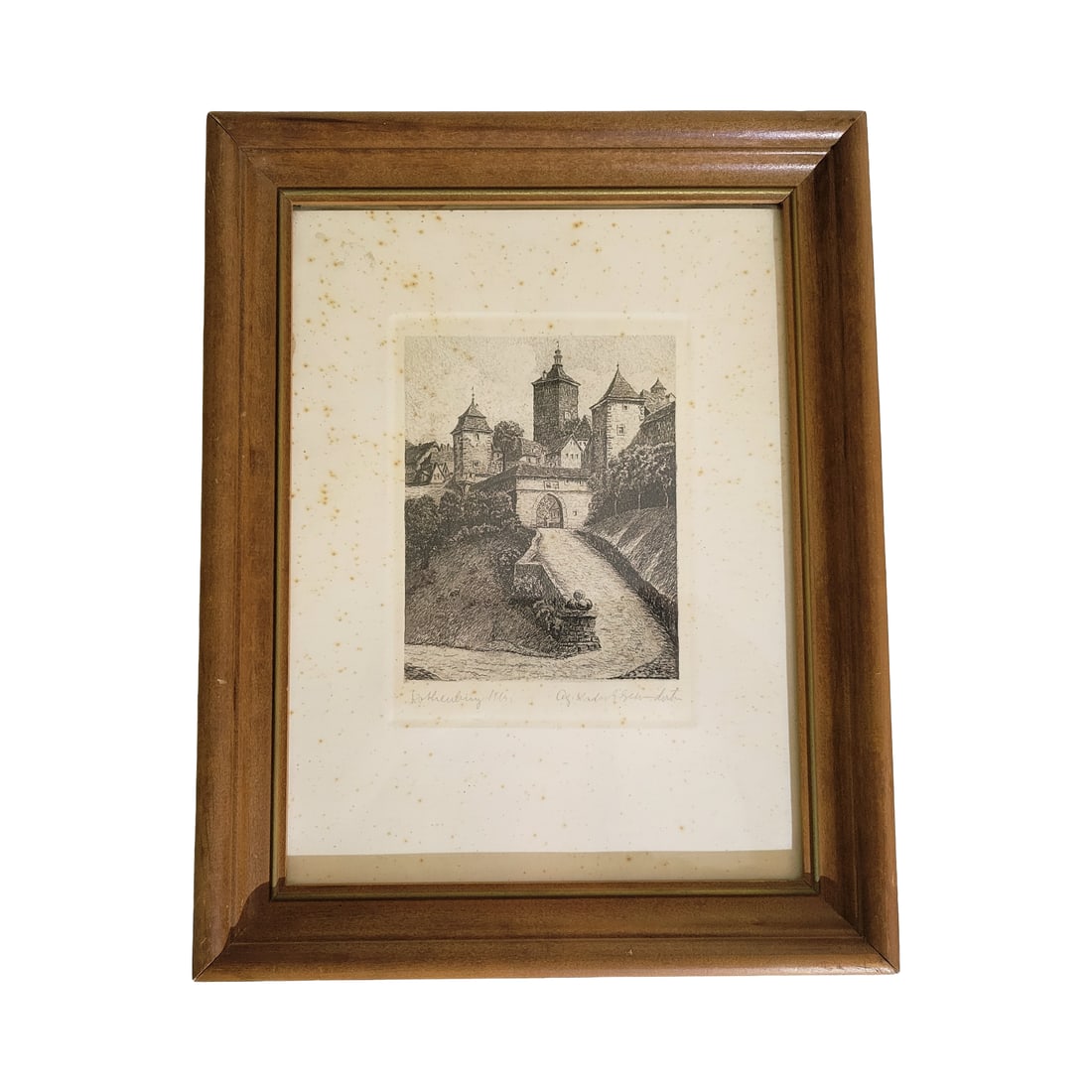 Engraved Picture, German Castle Picture, Rothenberg (1 of 3)