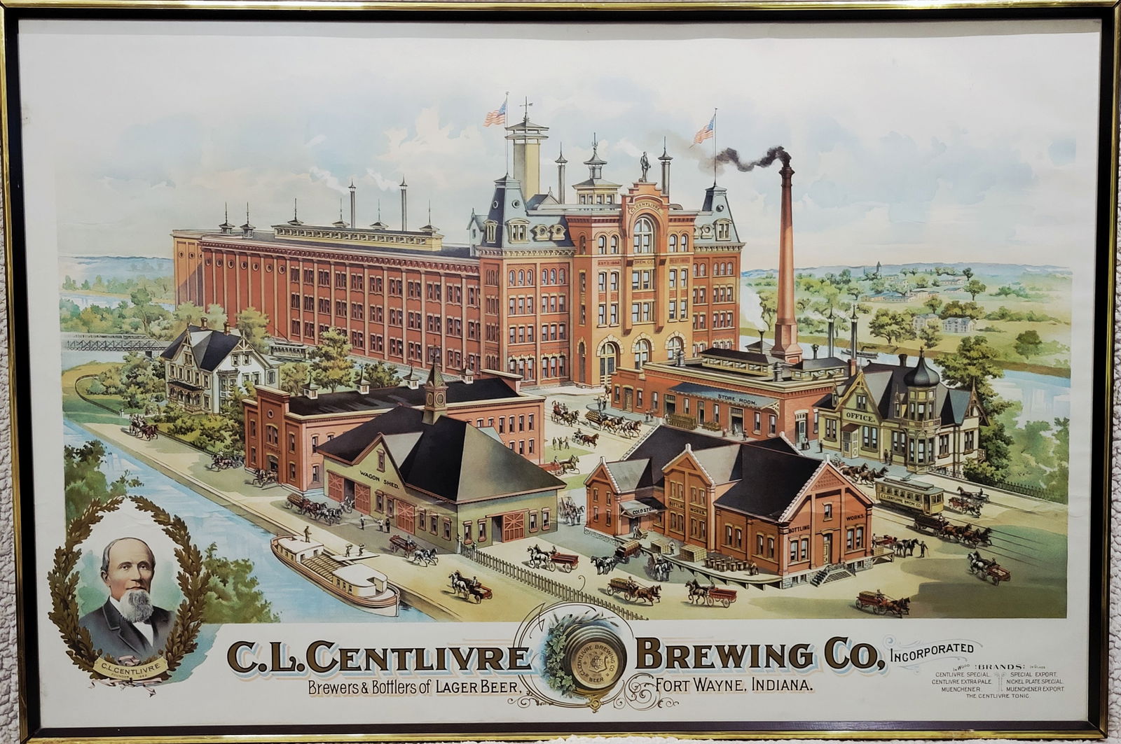 Brewing Advertising Print, American Brewery Advertisement, C.L. Centlivre Brewing Co. (1 of 9)