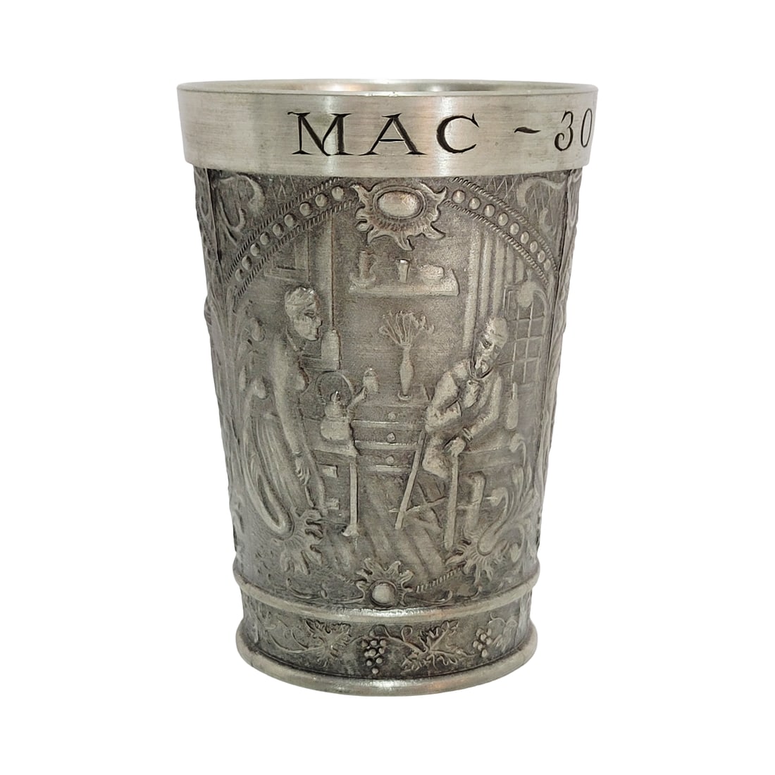Pewter Cup, German Pewter Cup, 3 Panel Pewter Cup (1 of 6)