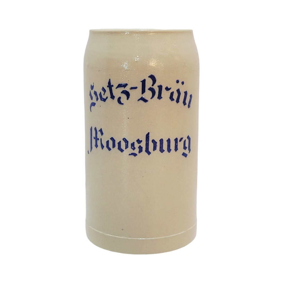 German Stein, German Brewery Stein, Setz-Brau Moosburg: 1.0 Liter stoneware salt glaze applied cobalt enameling, circa 1950's