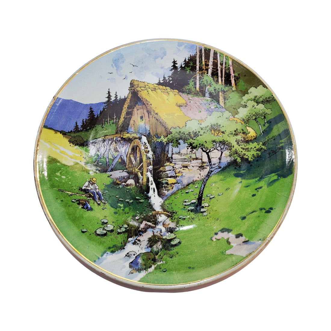 Mettlach #1044/1067, German Plaque, Old Farmhouse (1 of 7)