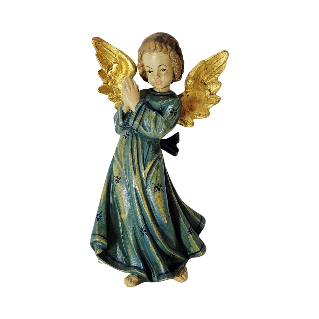Wooden Figurine, German Wooden Figurine, Praying Angel (1 of 6)