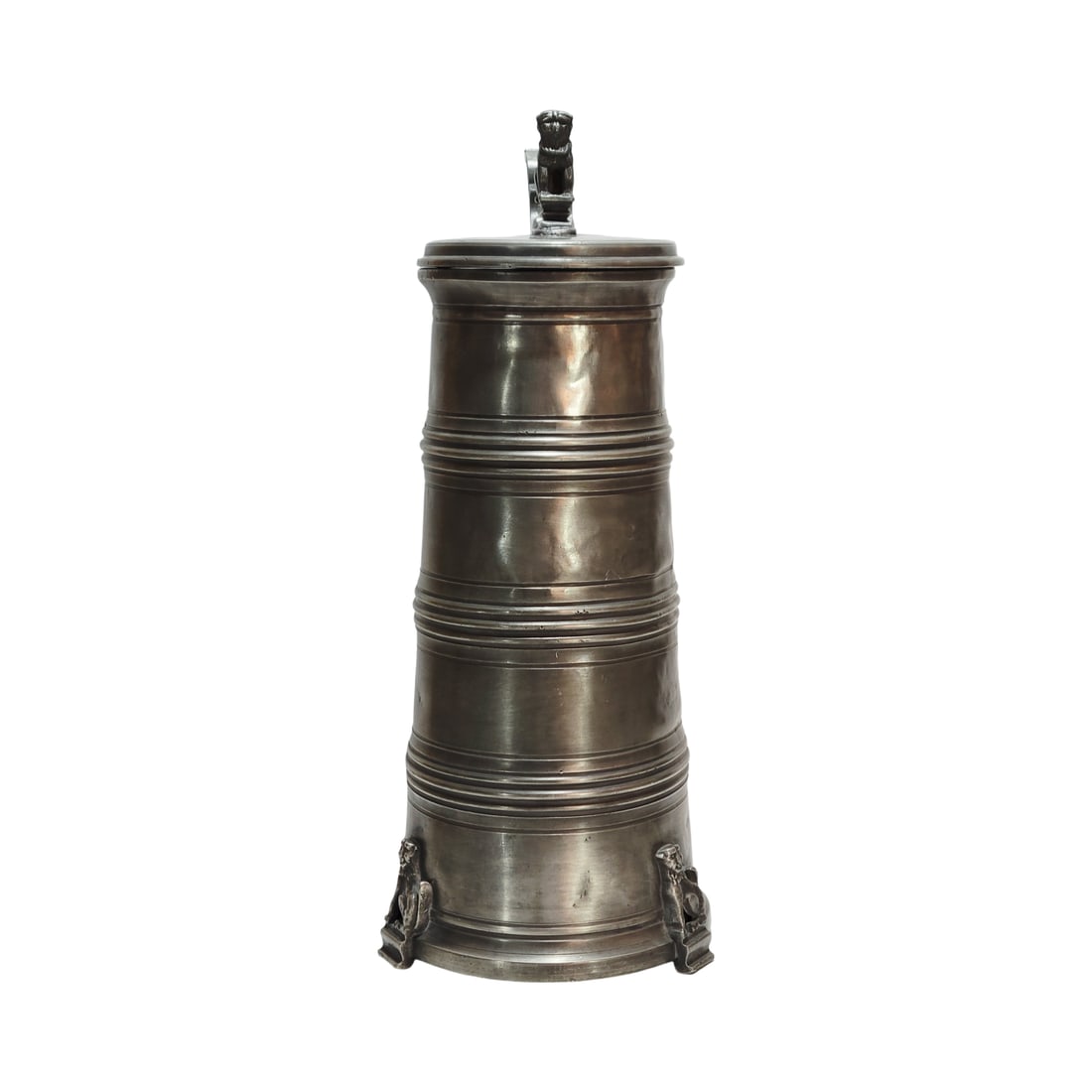 Pewter Stein, German Beer Stein, Tall Pewter Master Stein (1 of 11)