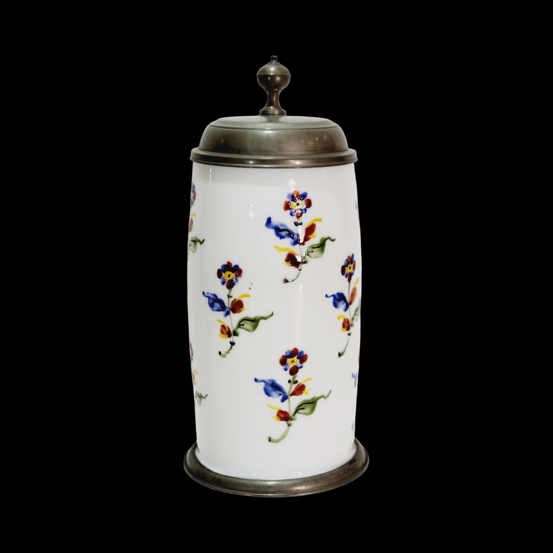 Milk Glass Stein, German Beer Stein, Floral Milk Glass Stein (1 of 12)