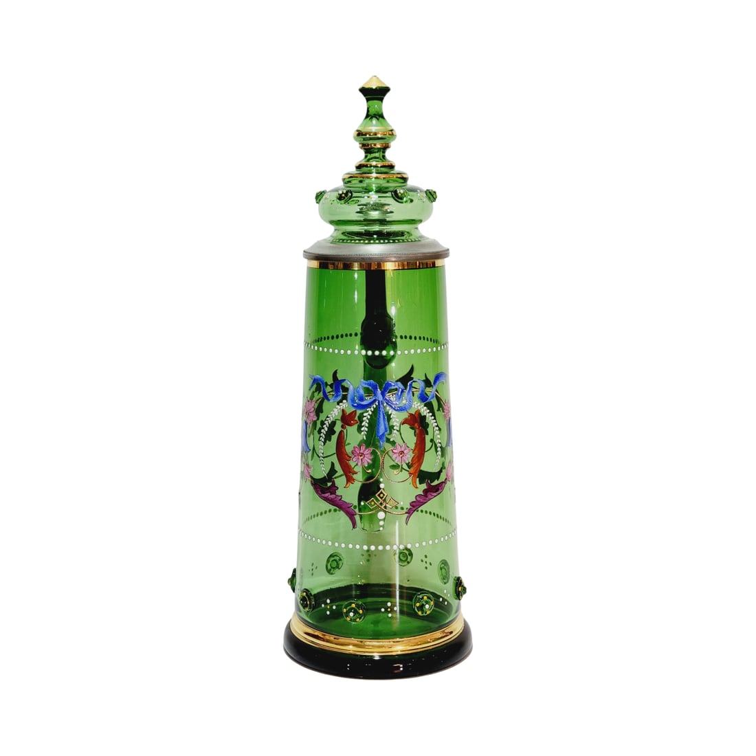 Reidell Stein, German Beer Stein, Enameled Green Master Stein (1 of 14)