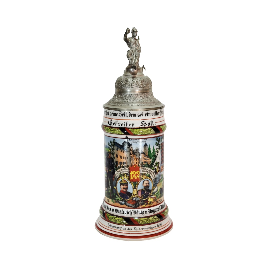 Regimental Stein, German Beer Stein, 8.Comp. Fusil.Regt.Kaiser Franz Jos. V. Oestreich Konig v. (1 of 14)