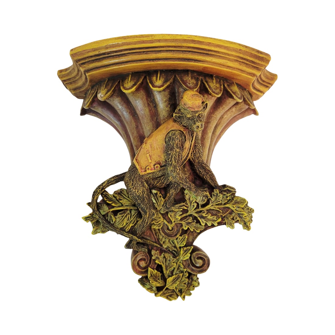 Resin Wall Plaque, German Wall Plaque, Wall Plaque with Monkey in Vines (1 of 8)