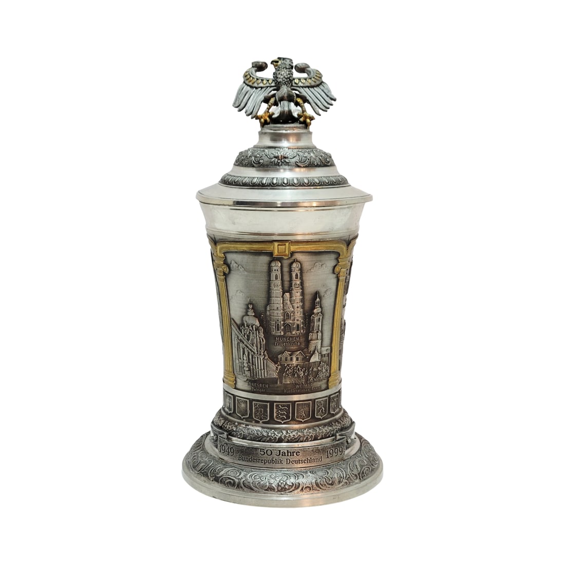 Pewter Stein, German Beer Stein, 50 years of the Federal Republic of Germany (1 of 17)