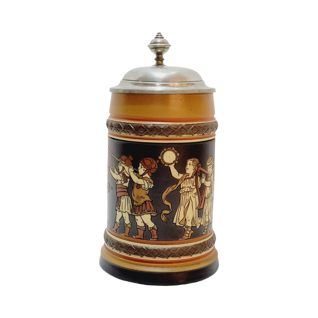 Mettlach #2302, German Beer Stein, Children Playing Music (1 of 7)