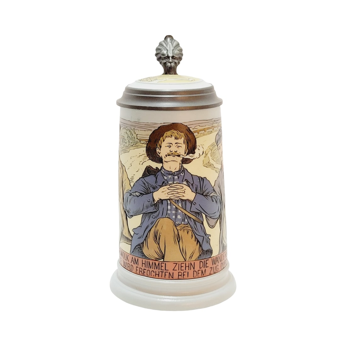 Mettlach #2888, German Beer Stein, Carefree as the Clouds in the Sky (1 of 8)