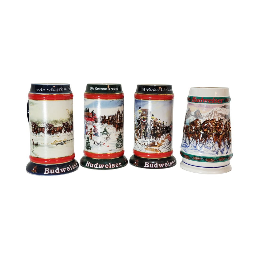 Anheuser-Busch Steins, Ceramarte Beer Steins, 1990, 1991, 1992, & 1993 Traditional Holiday Steins (1 of 9)