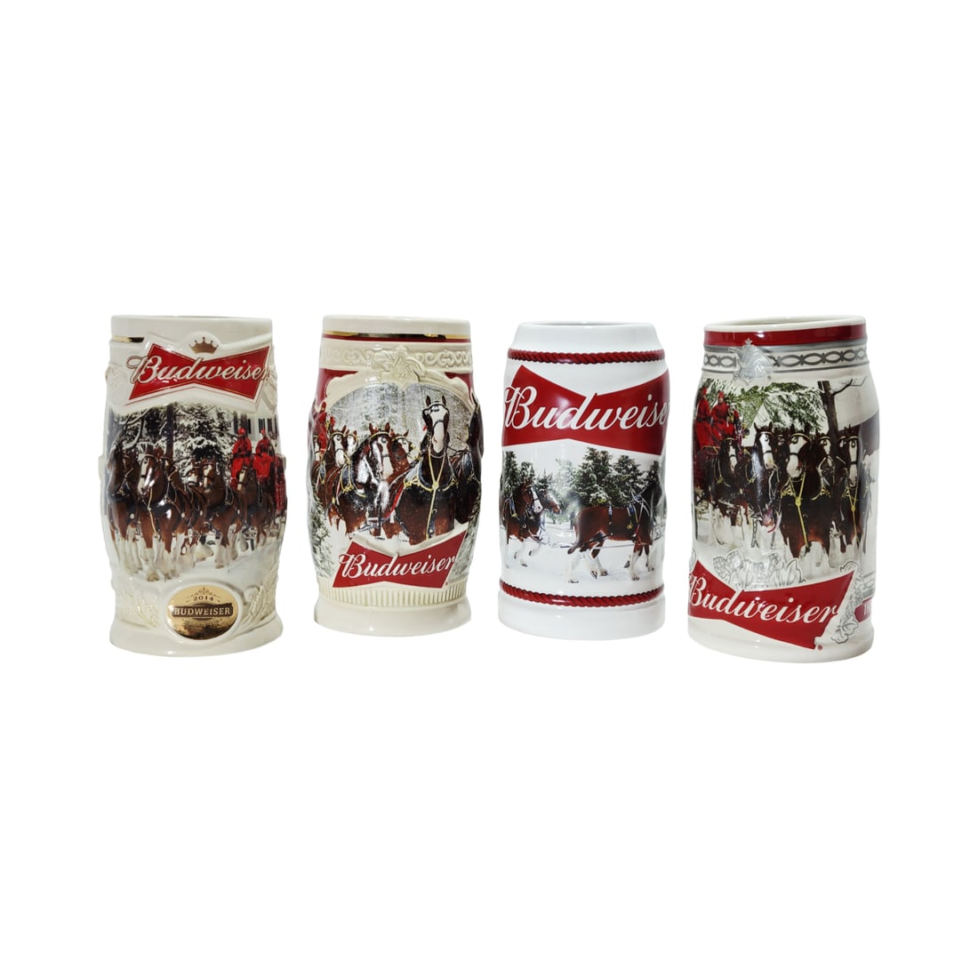 Anheuser-Busch Steins, Chinese Beer Steins, 2014, 2015, 2016 & 2017 Traditional Holiday Steins (1 of 13)