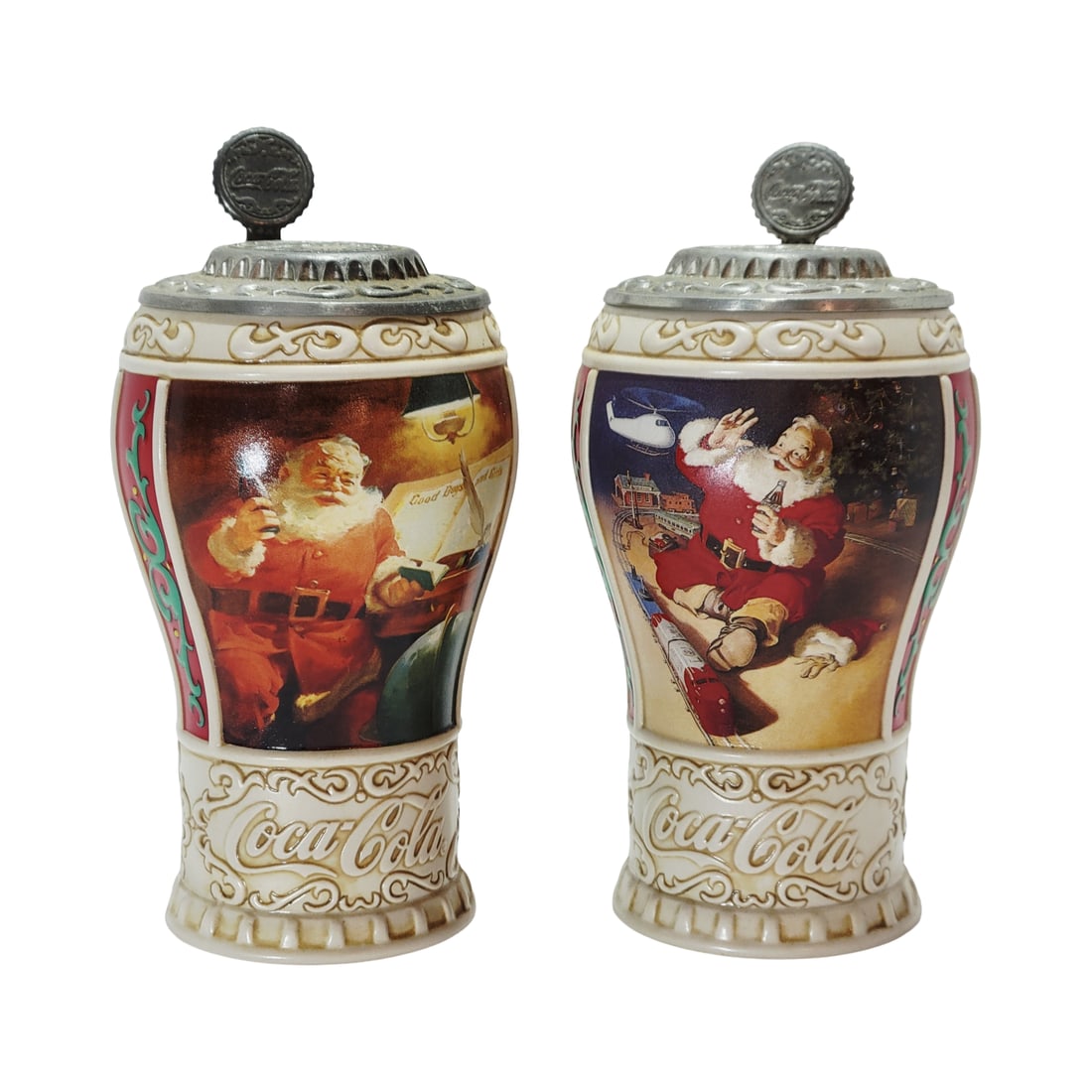Longton-Crown Steins, Brazilian Beer Steins, Coca Cola Christmas Steins (1 of 15)