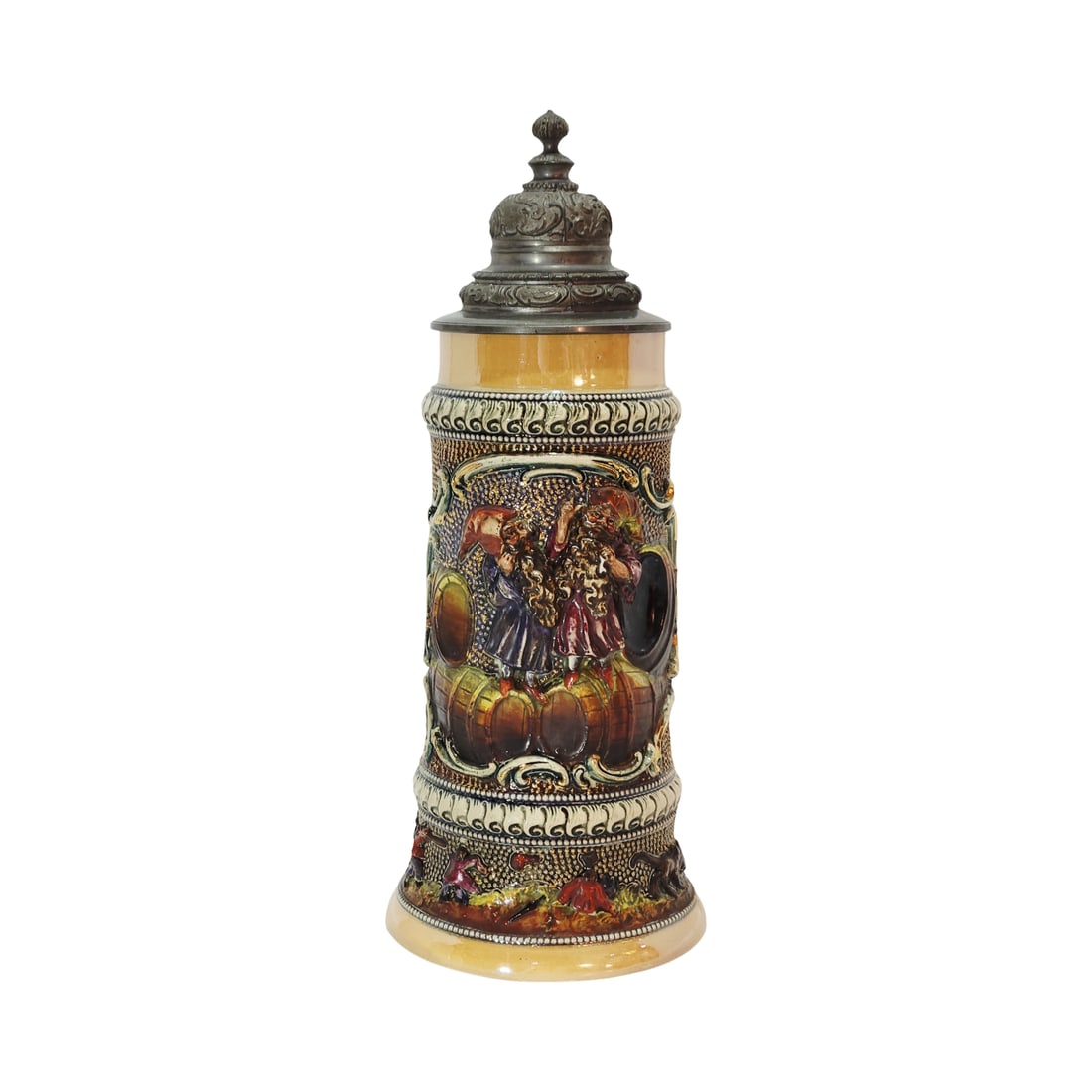 Adolf Diesinger #592, German Beer Stein, Gnomes on Barrels (1 of 13)