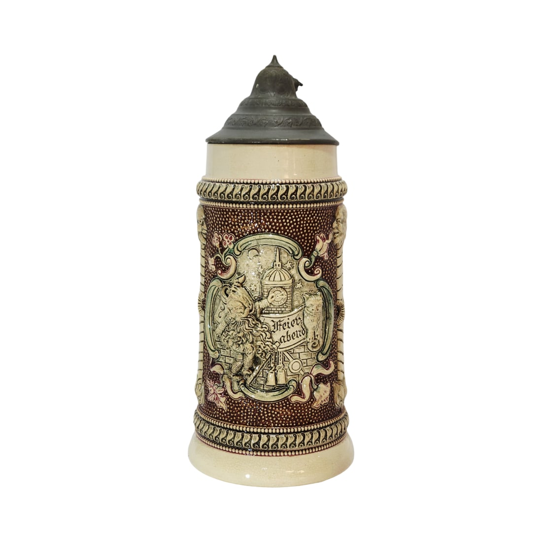 Adolf Diesinger #661, German Beer Stein, Gnome Adjusting Clock (1 of 13)