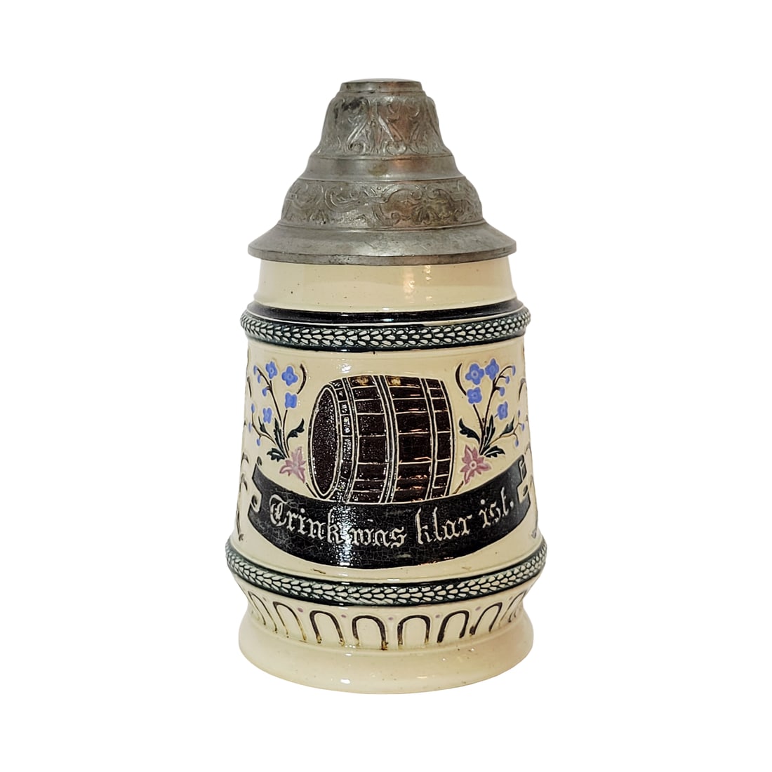 Adolf Diesinger #1330, German Beer Stein, Beer Barrel with Saying (1 of 10)