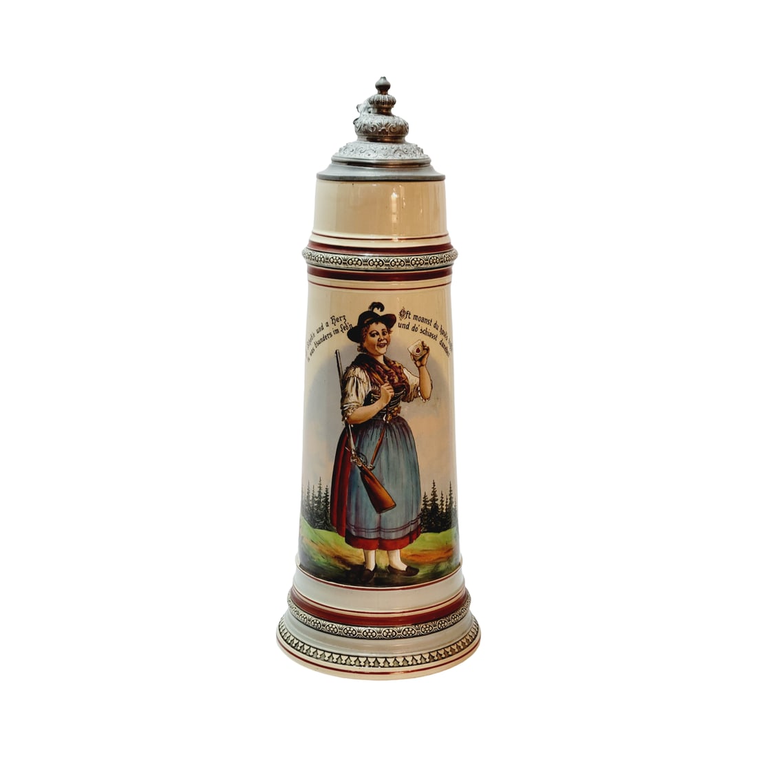 Reinhold Hanke #1190, German Beer Stein, Female Shooter (1 of 10)