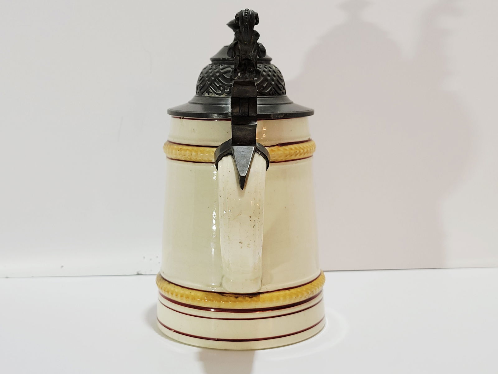 Pottery Stein, German Beer Stein, Monkey with Stein - 4