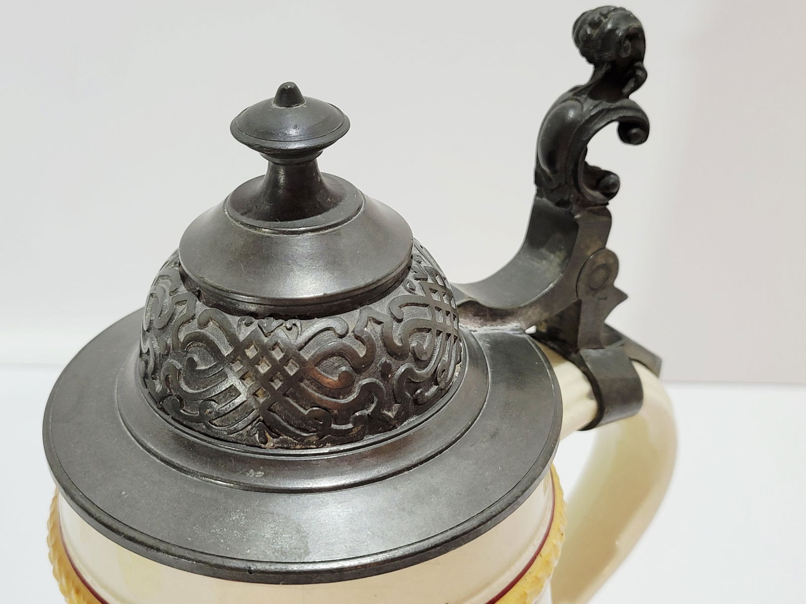 Pottery Stein, German Beer Stein, Monkey with Stein - 6