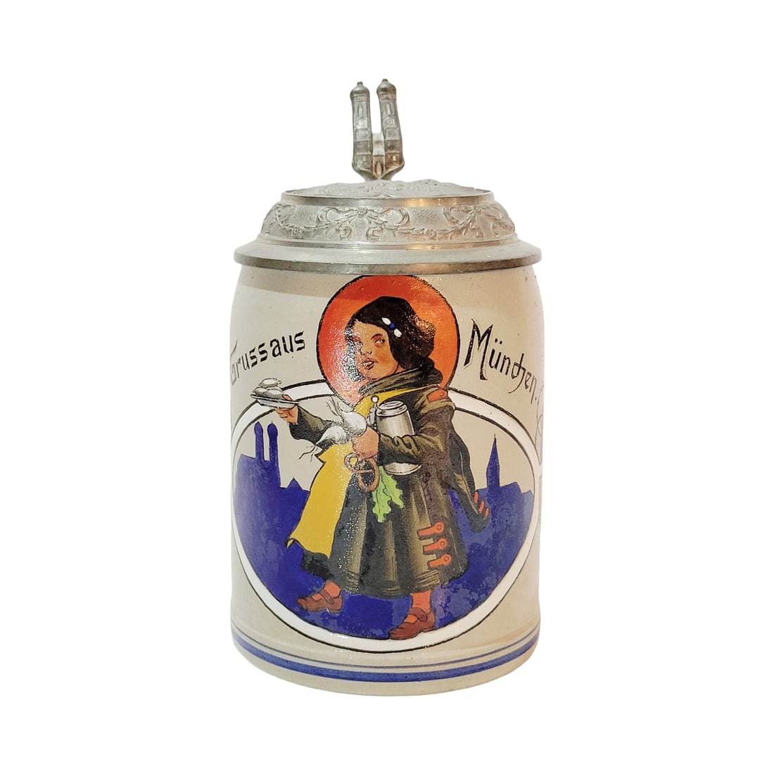 Steinzeug-Industrie Coblenz Stein, German Beer Stein, Greetings from Munich (1 of 11)