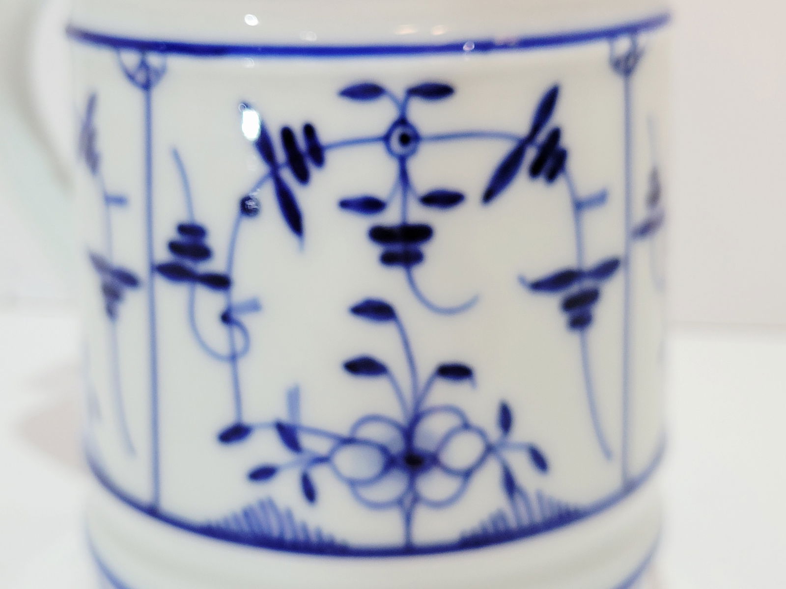 Porcelain Stein, German Beer Stein, Onion Pattern Stein - 5