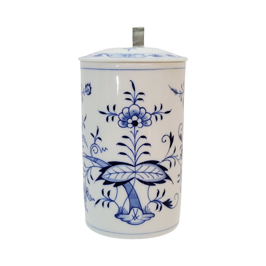 Meissen Stein, German Beer Stein, Floral Pattern Design: 1.0 Liter porcelain hand painted with porcelain inlay lid, circa 1880's