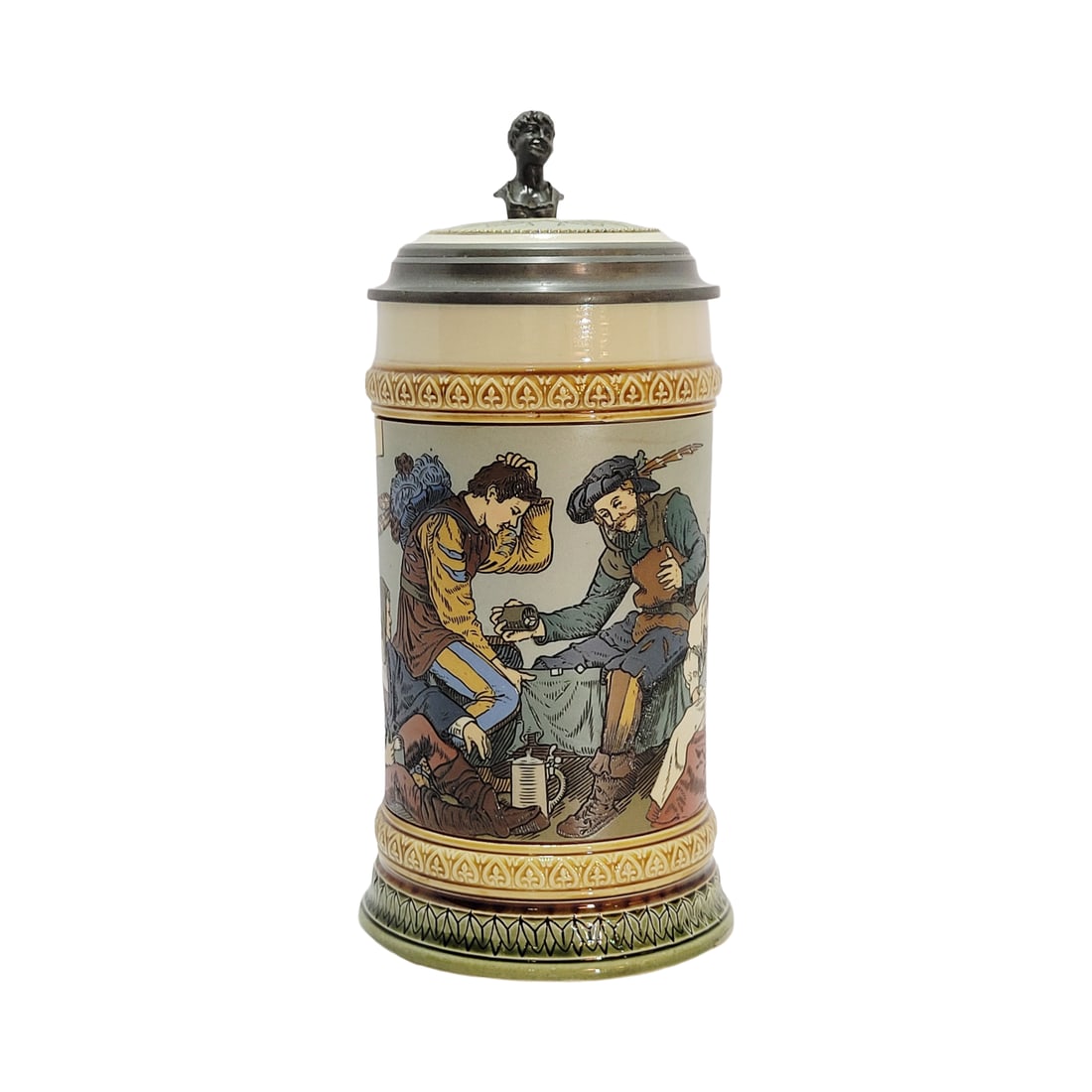 Villeroy & Boch Mettlach #2441, German Beer Stein, Old German Drinkers Playing Dice (1 of 15)