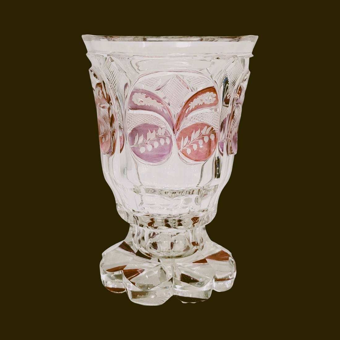 Friedrich Egermann Glass Beaker, Bohemian Glass Beaker, Footed Flared Beaker (1 of 12)