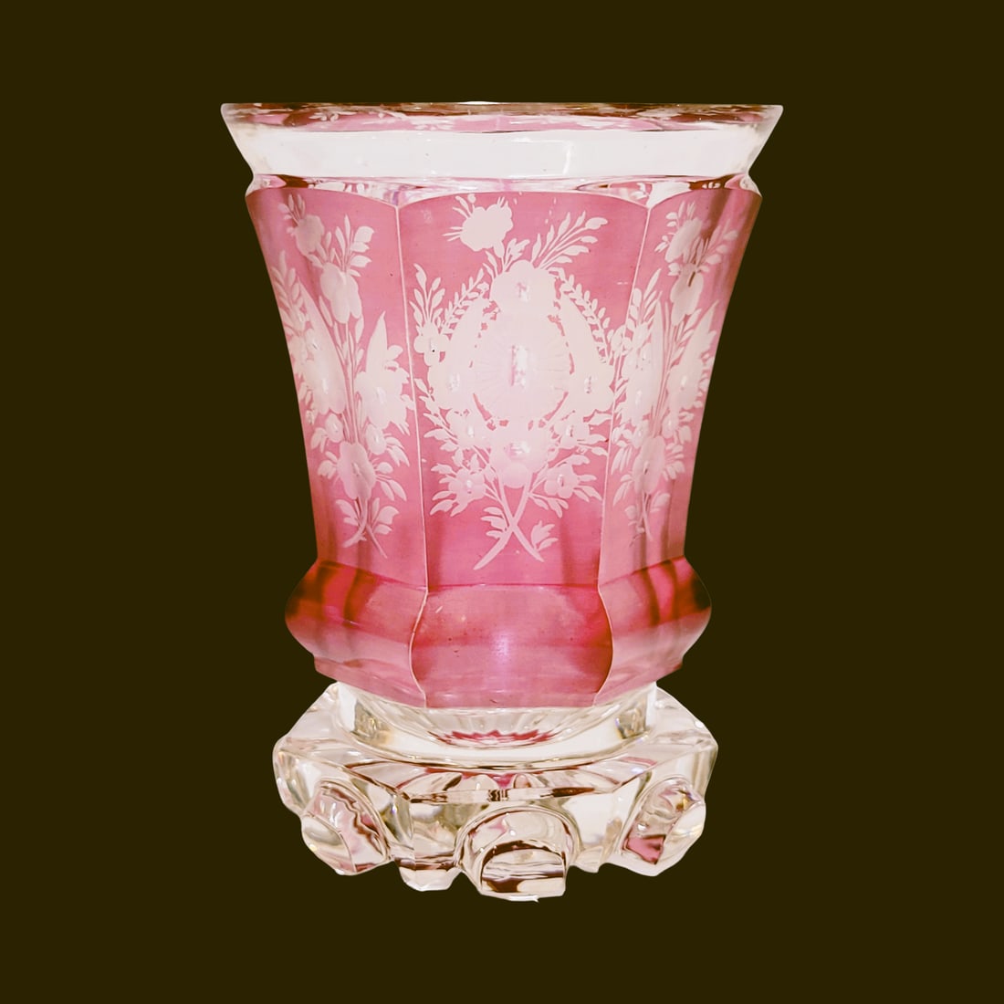 Friedrich Egermann Glass Beaker, Bohemian Glass Beaker, Knobbed Flared Beaker (1 of 13)