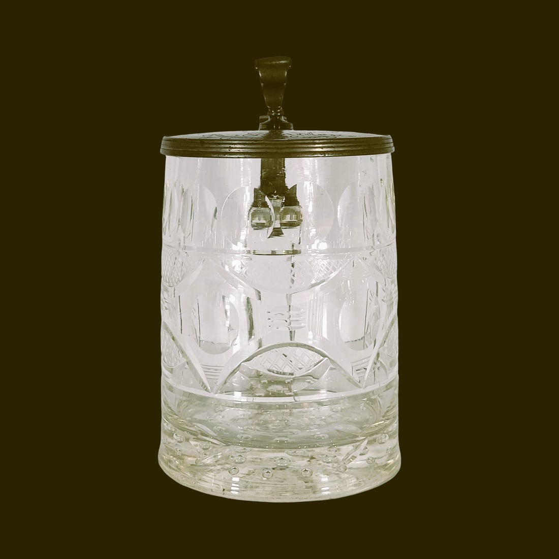 Glass Stein, Bohemian Beer Stein, Butcher Occupational Glass Stein (1 of 11)