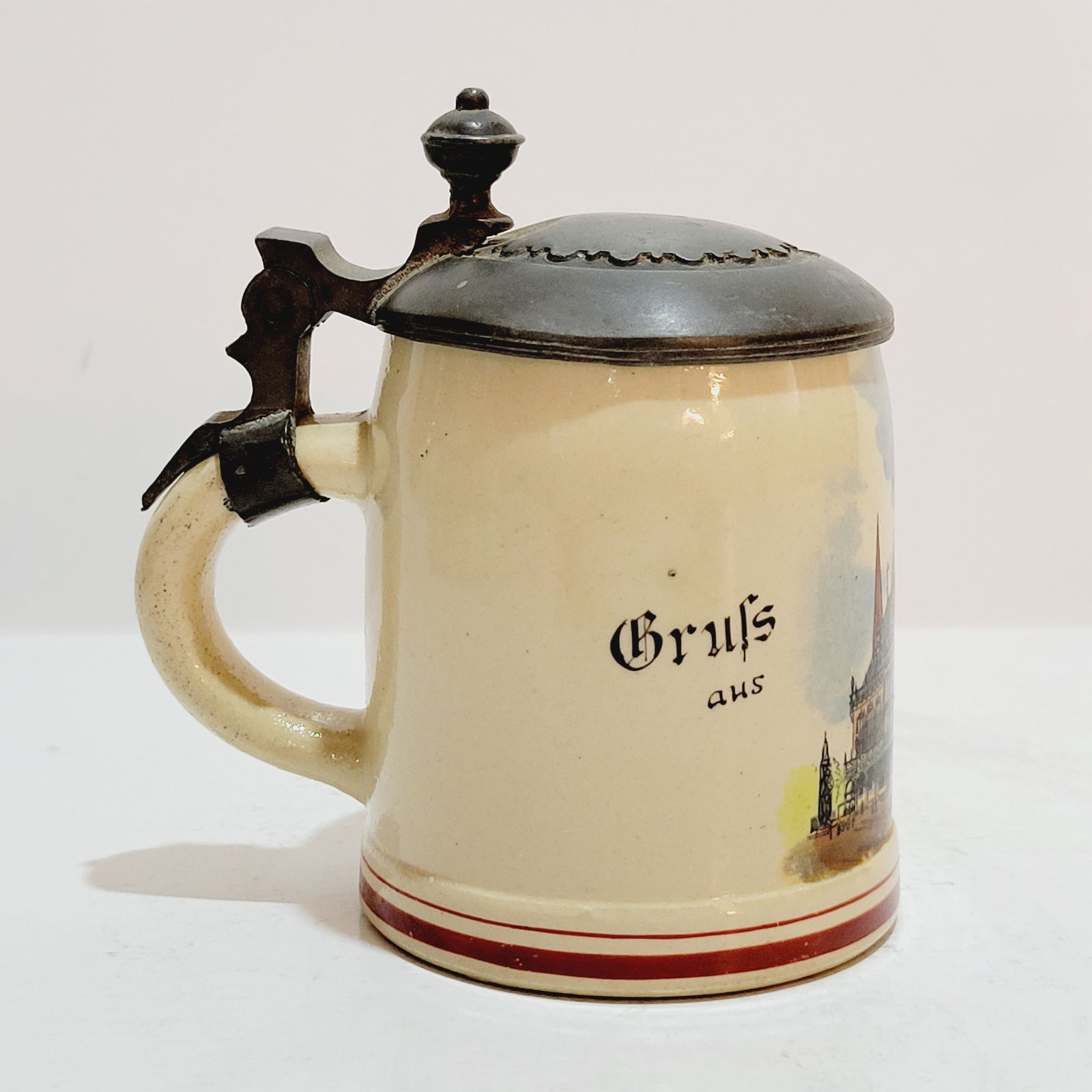 Pottery Stein, German Beer Stein, Grus aus Bremen - 2