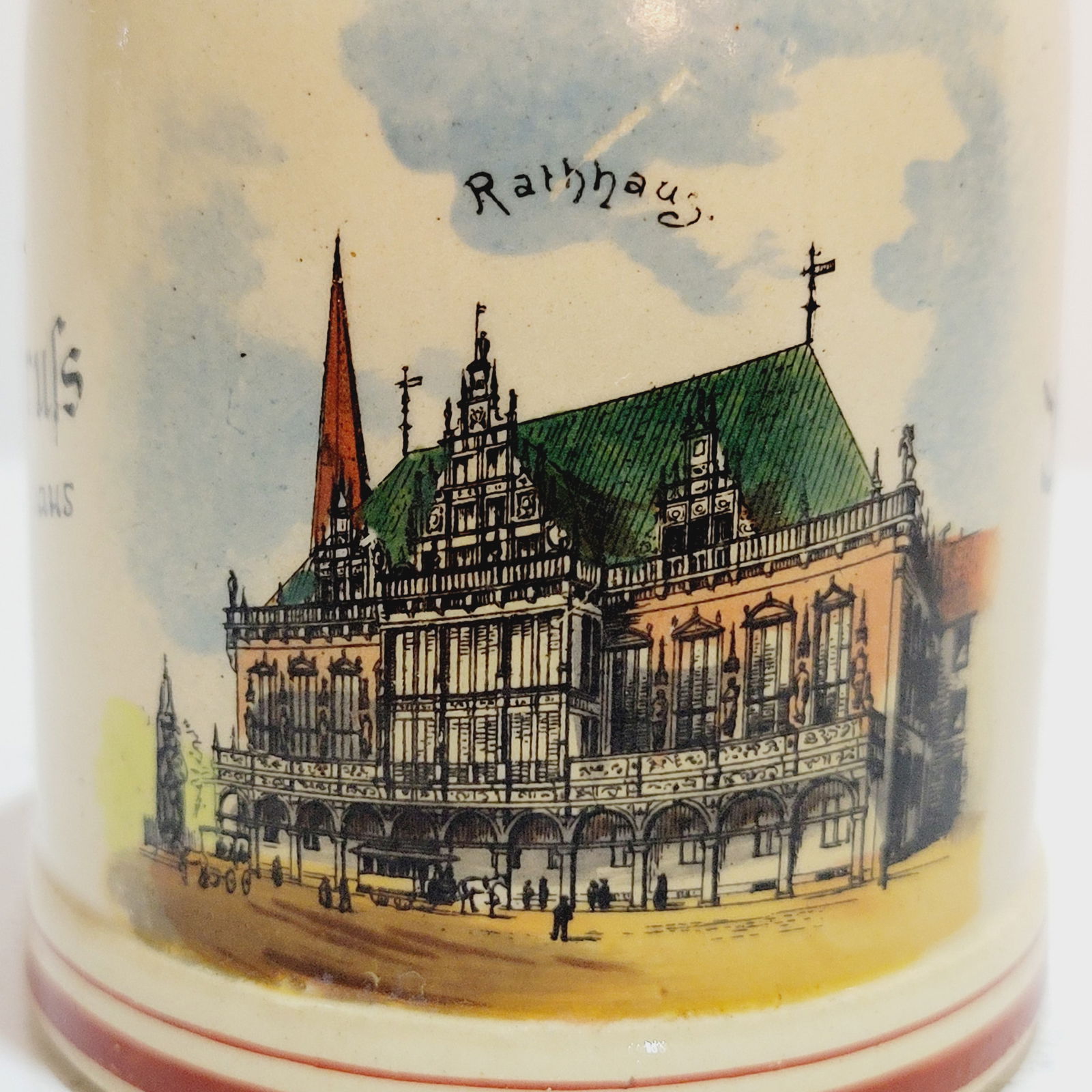 Pottery Stein, German Beer Stein, Grus aus Bremen - 5