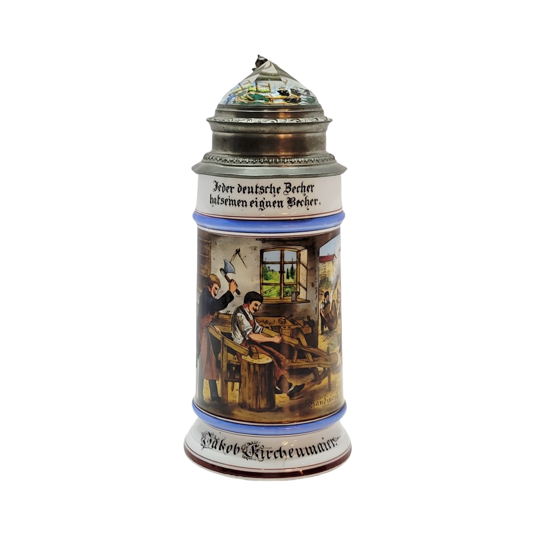 Porcelain Stein, German Occupational Stein, Barrel Maker (1 of 14)