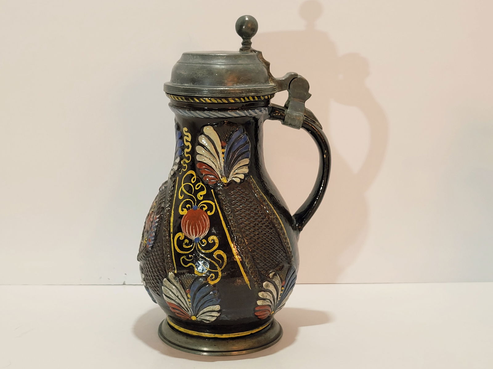 Stoneware Stein, German Beer Stein, Dippoldiswalde Double head Imperial Eagle Stein - 3