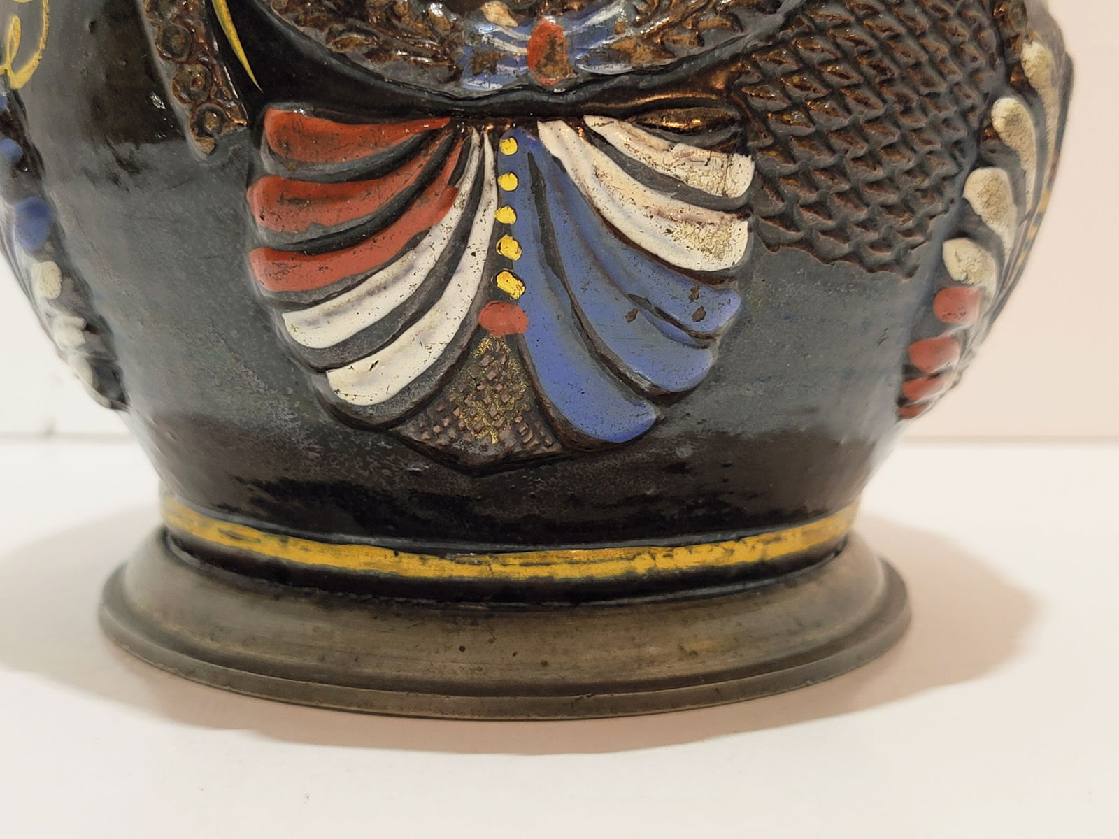 Stoneware Stein, German Beer Stein, Dippoldiswalde Double head Imperial Eagle Stein - 7