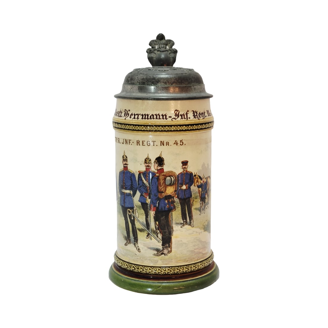Villeroy & Boch Mettlach Stein #2140/850, German Regimental Beer Stein, 8.Ostpr.Inf.-Regt.Nr.45. (1 of 14)