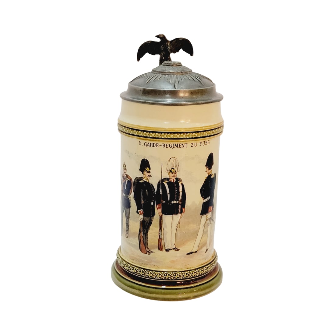 Villeroy & Boch Mettlach Stein #2140/747, German Regimental Beer Stein, 3rd Guard Regiment (Foot) (1 of 8)