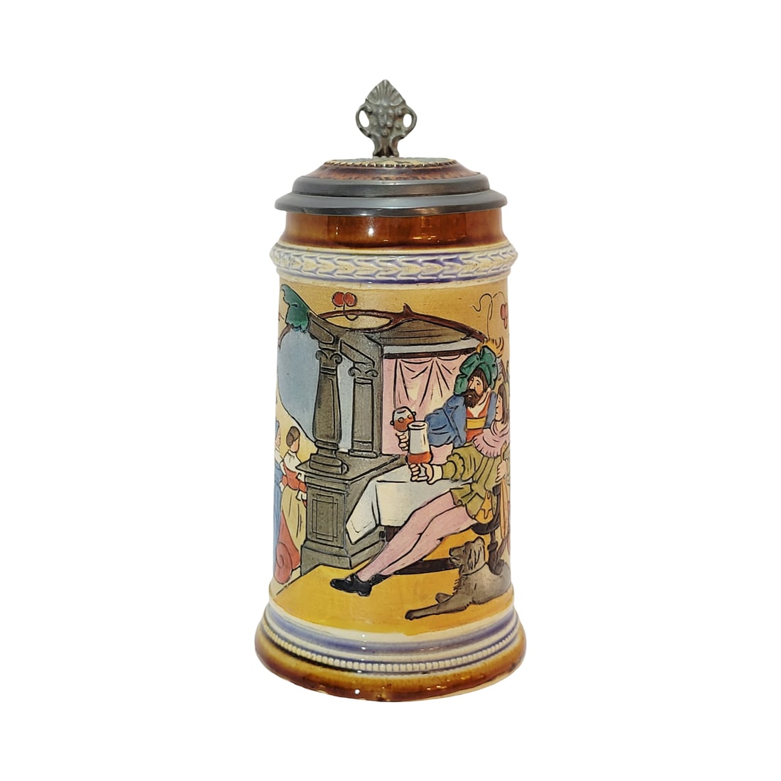 J.W.Remy Stein #908, German Beer Stein, Renaissance Drinkers (1 of 13)