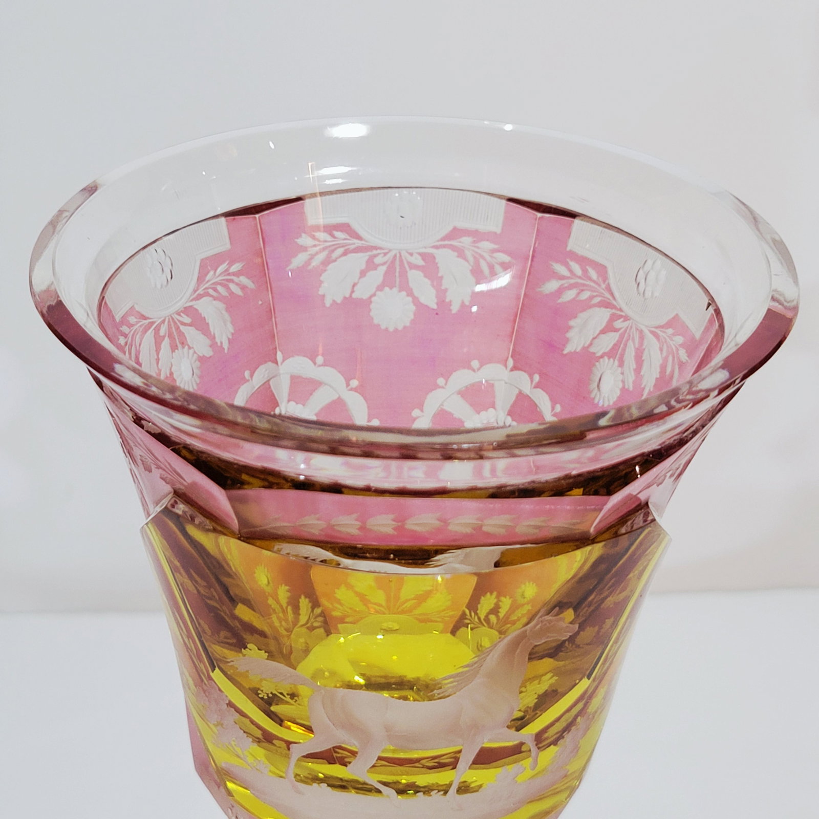 Bohemian Goblet, German Wine Glass, Majestic Horse Chalice - 14