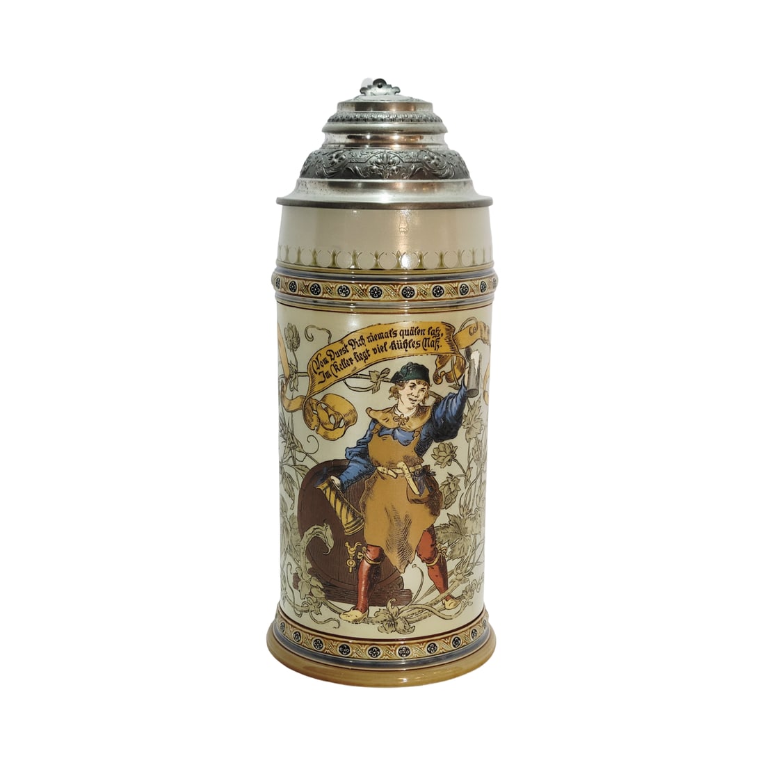 Villeroy & Boch Mettlach Stein #1941, German Beer Stein, Cooper with Steins and Saying (1 of 20)