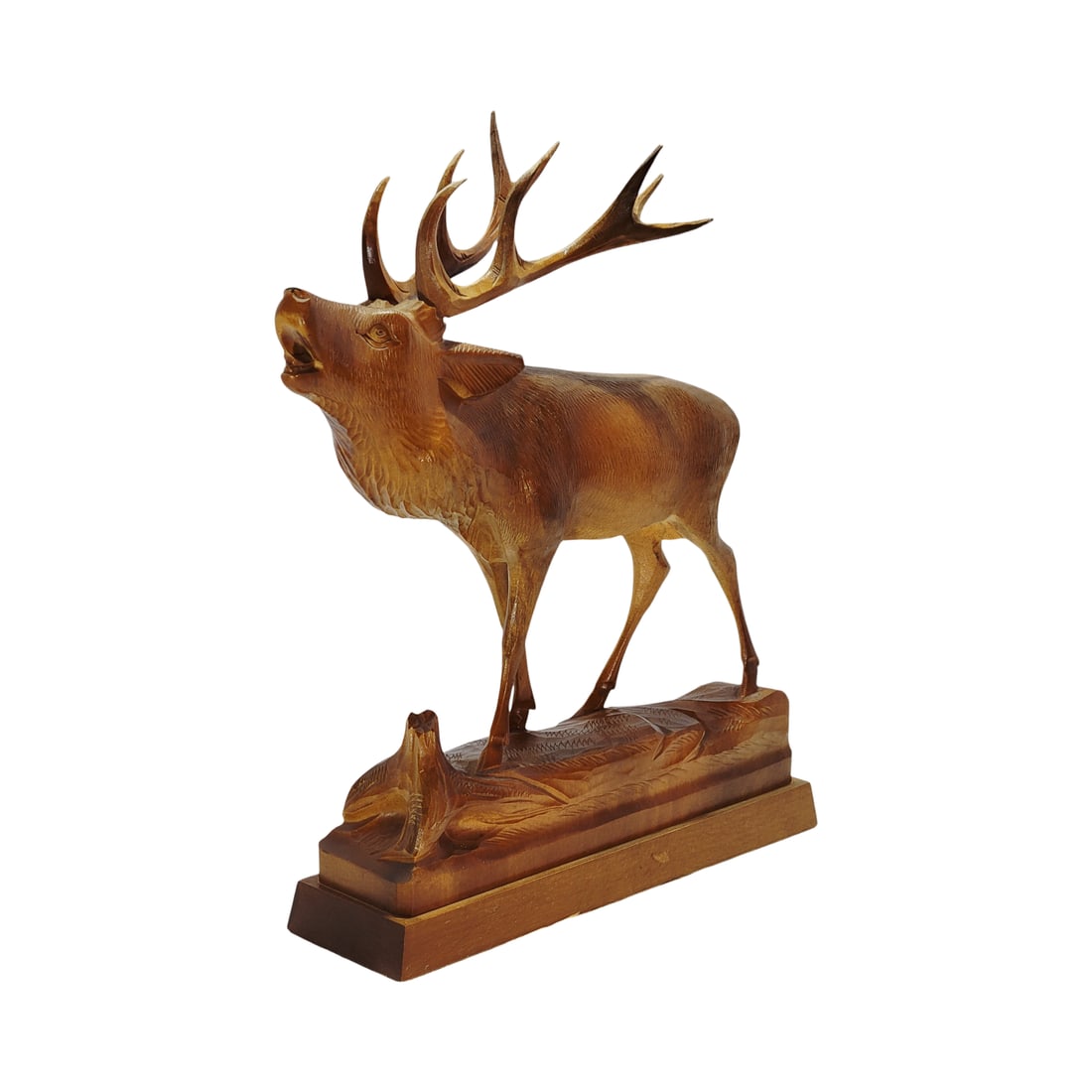 Stag Figurine, German Wooden Figurine, Stag Statue (1 of 5)