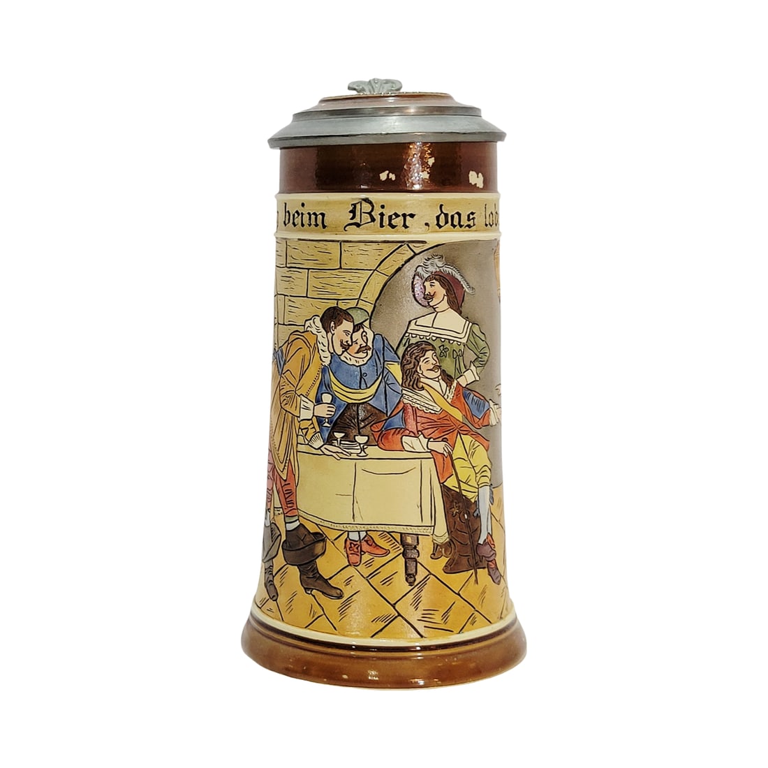 J. P. Thewalt Stein #1220, German Beer Stein, Tavern Scene (1 of 12)