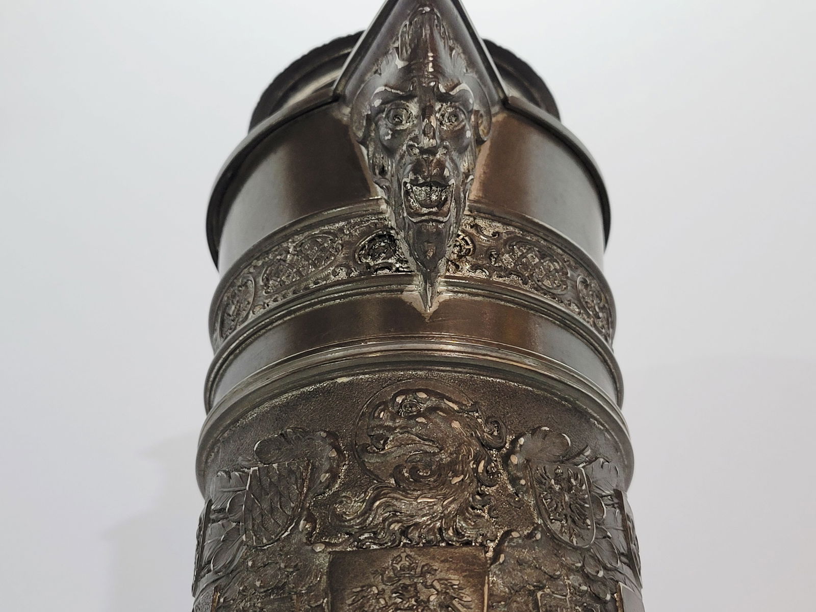 Pewter Stein, German Pewter Stein, Imperial Eagle Stein - 11