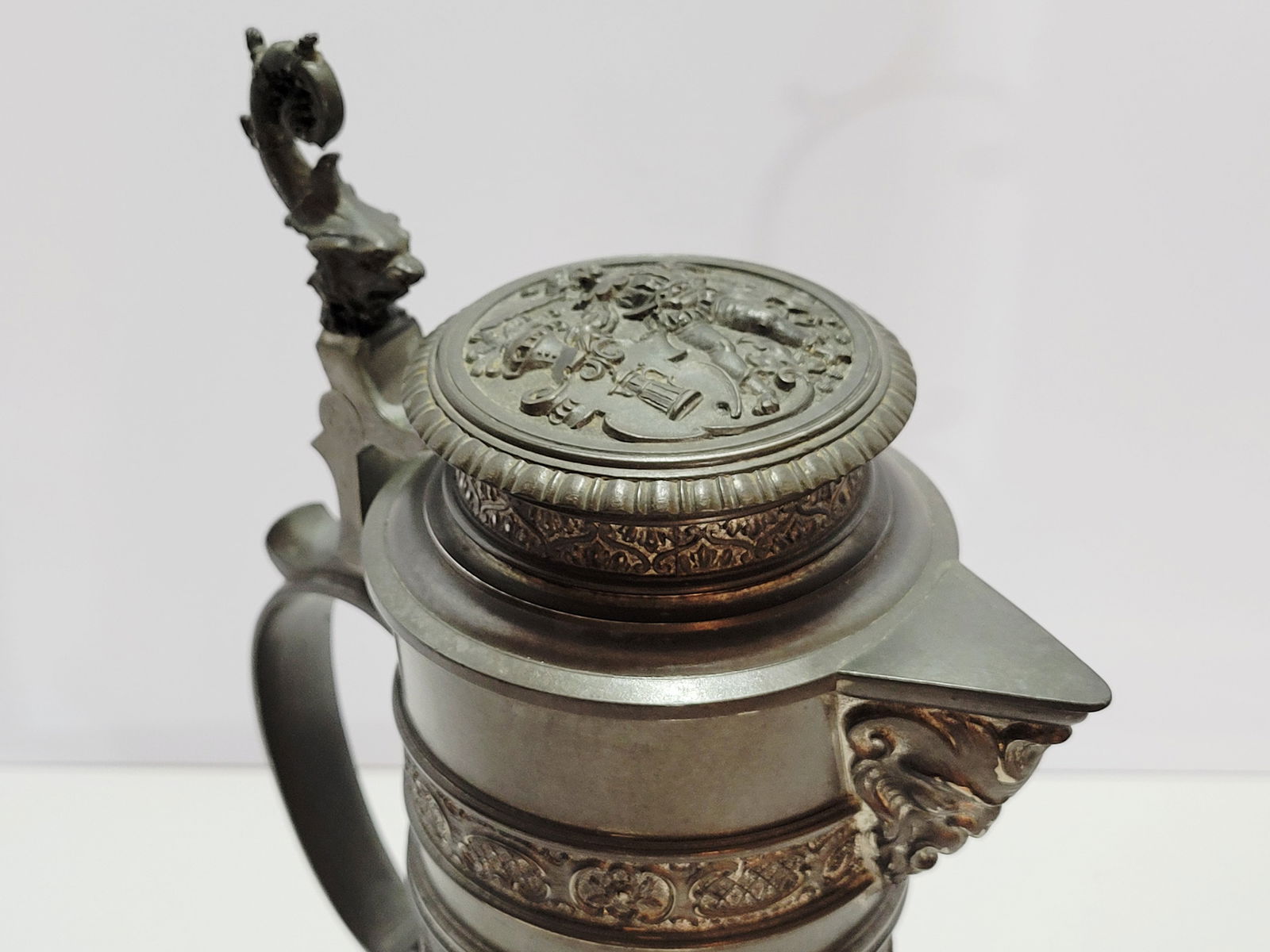 Pewter Stein, German Pewter Stein, Imperial Eagle Stein - 18