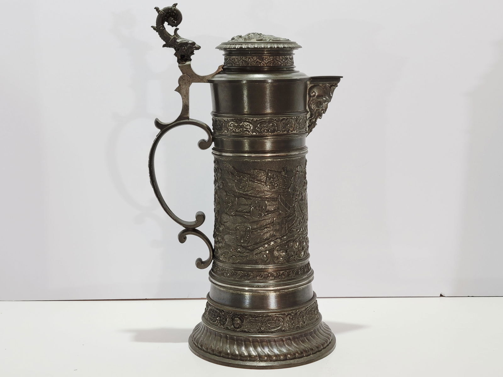 Pewter Stein, German Pewter Stein, Imperial Eagle Stein - 2