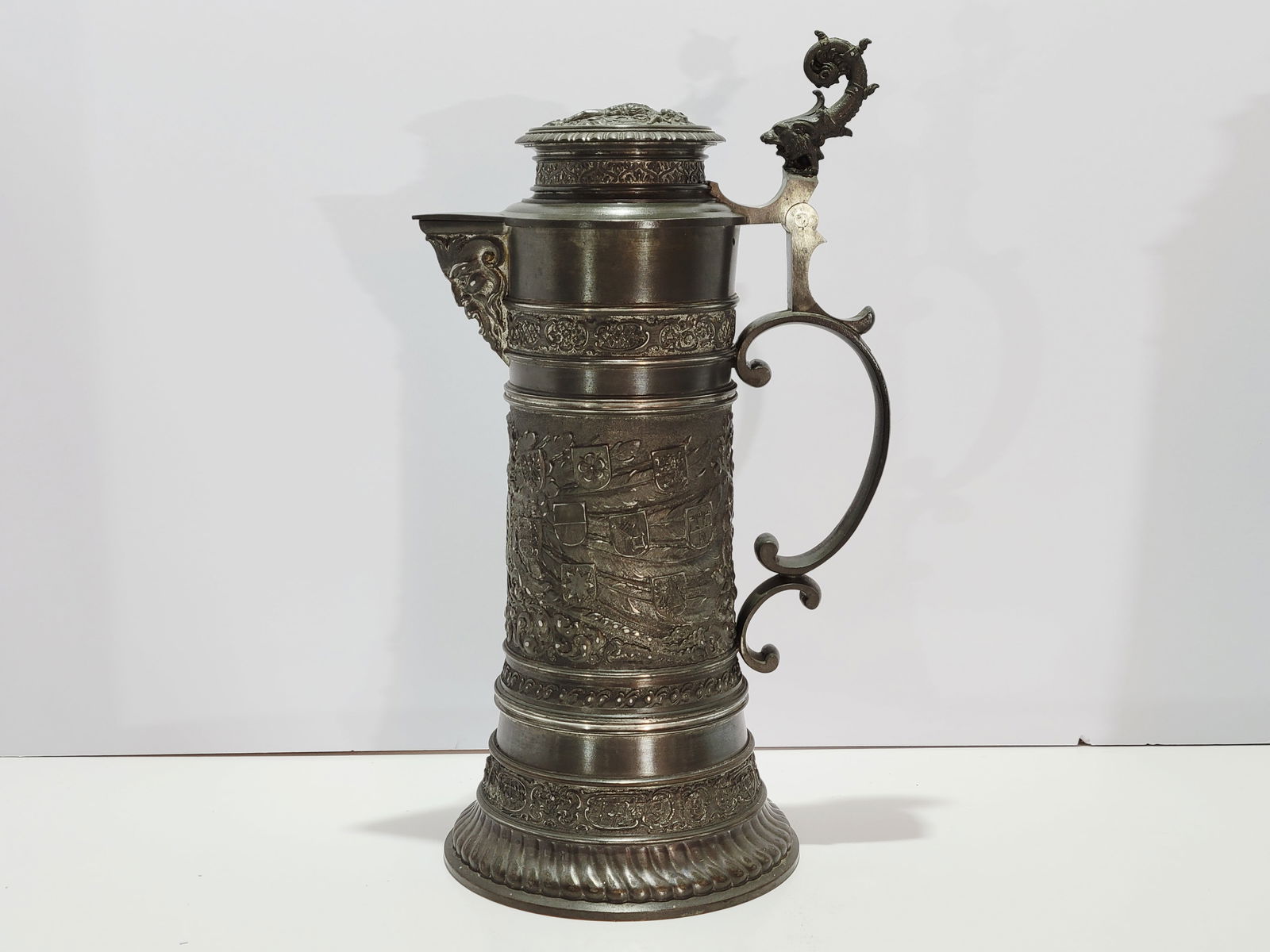 Pewter Stein, German Pewter Stein, Imperial Eagle Stein - 3