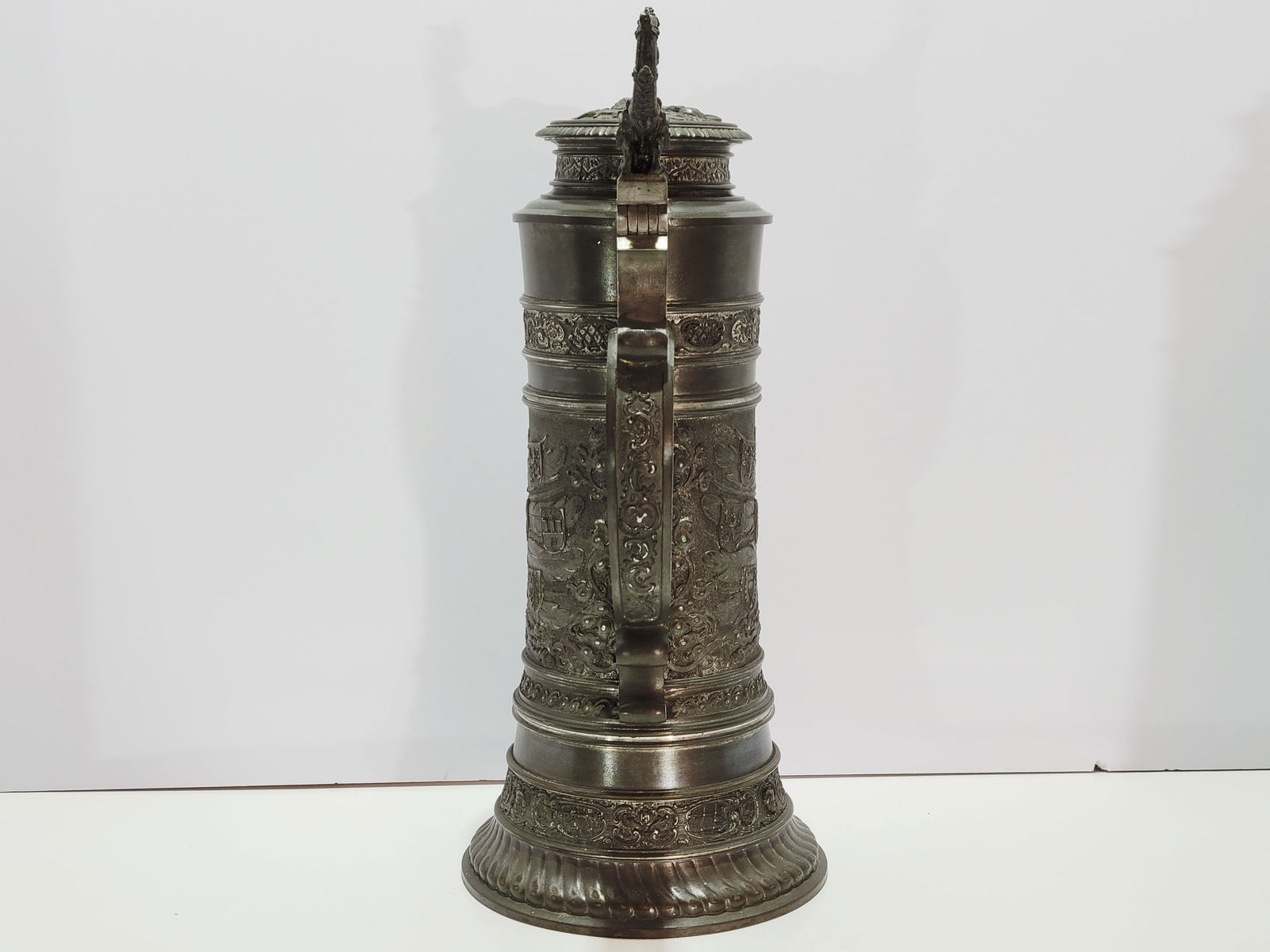 Pewter Stein, German Pewter Stein, Imperial Eagle Stein - 4