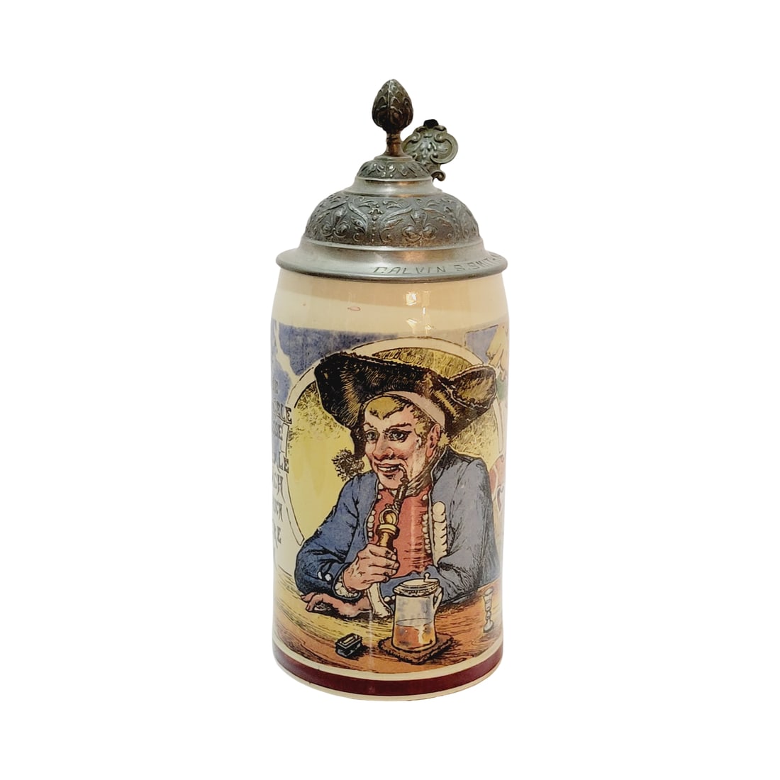 Villeroy & Boch Mettlach Stein #1909/1074, German Beer Stein, Swabian Farmer with Saying (1 of 13)