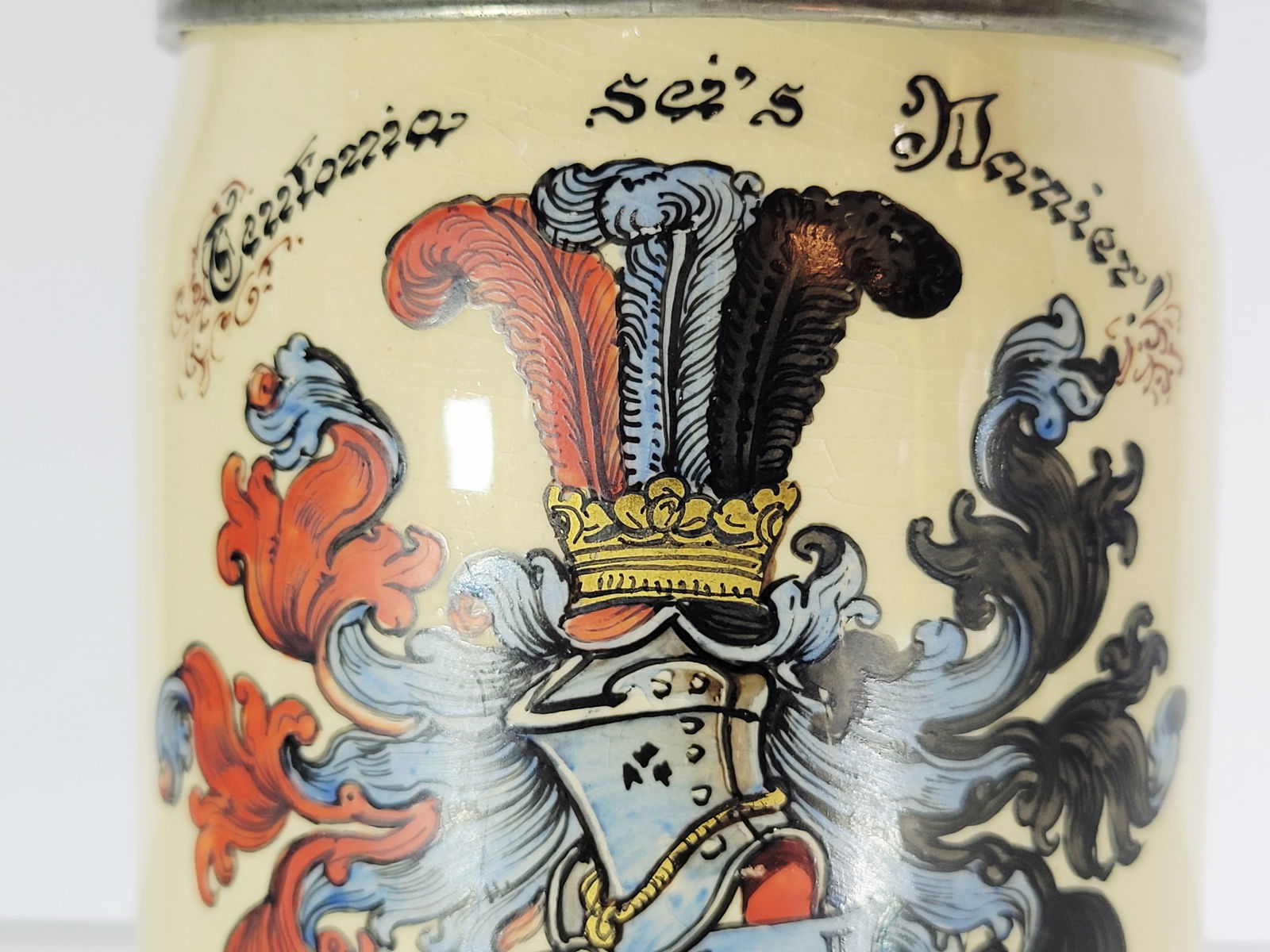 Pottery Stein, German Beer Stein, Student Association Stein - 6